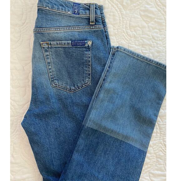 NWOT 7 For all Mankind Two toned light wash jeans Womens size 26 Edie Patchwork - Picture 7 of 8